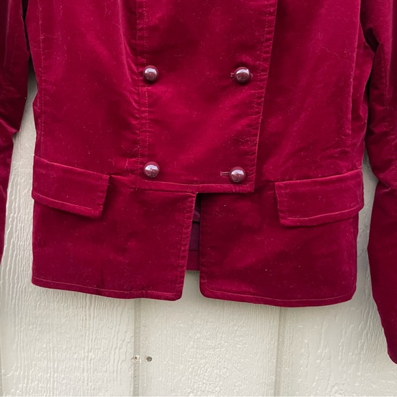 Talbots Women’s Burgundy Velvet Military Jacket - Picture 4 of 8